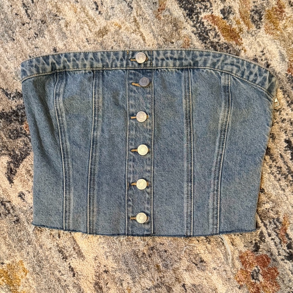 PacSun Clemmie Light Blue Denim Tube Top